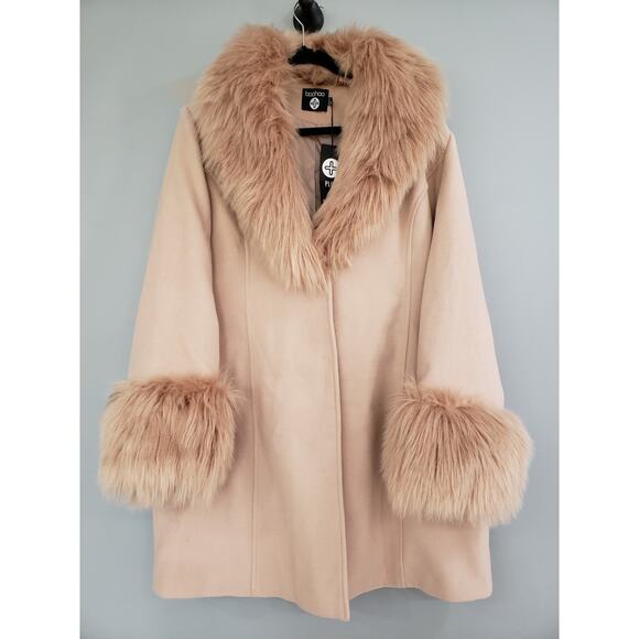 NEW - Size‎ 14 - Boohoo Tan Longline Faux Fur Coat Penny Lane Women's Plus Size - Picture 1 of 6